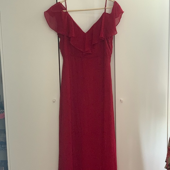 Elegant burgundy wedding bridesmaid dress - Picture 14 of 16